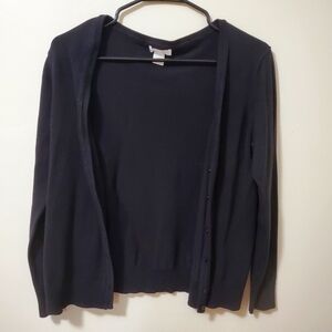 Black Cotton Cardigan (M)